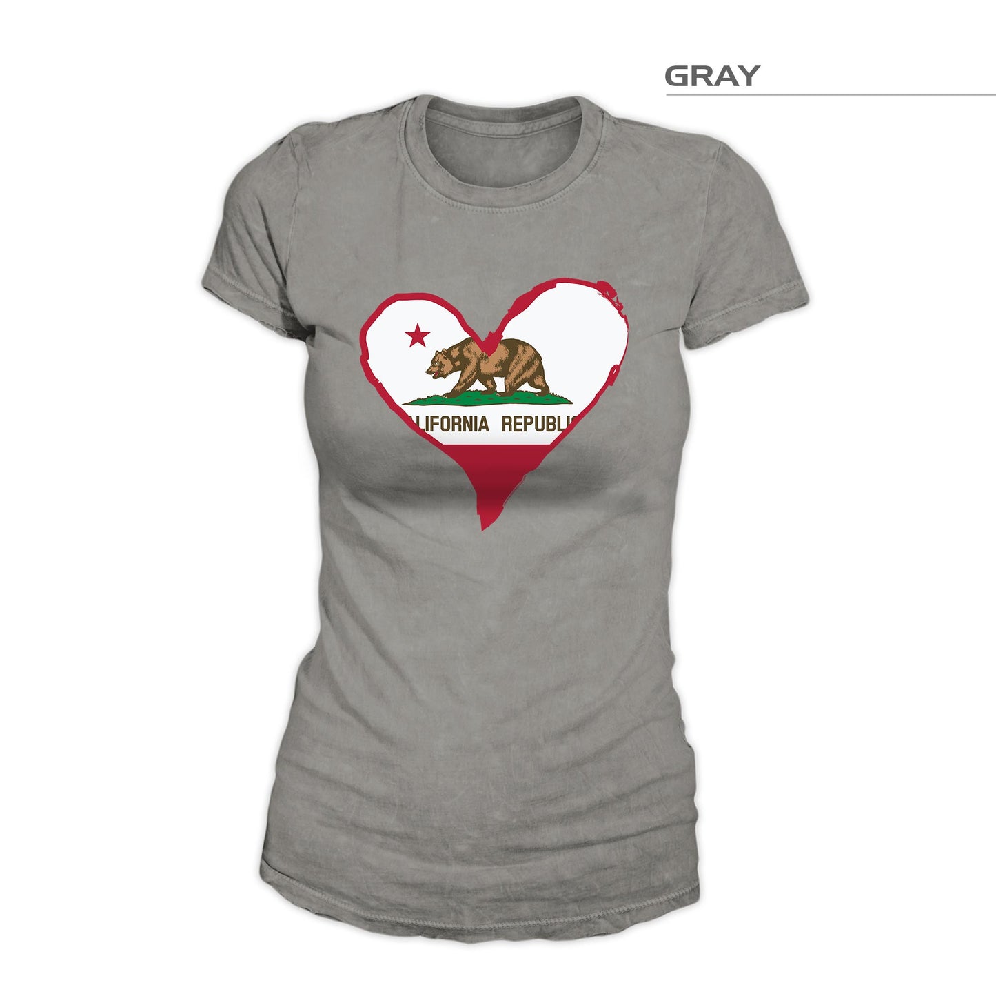 California Flag Heart Shirt – Gray