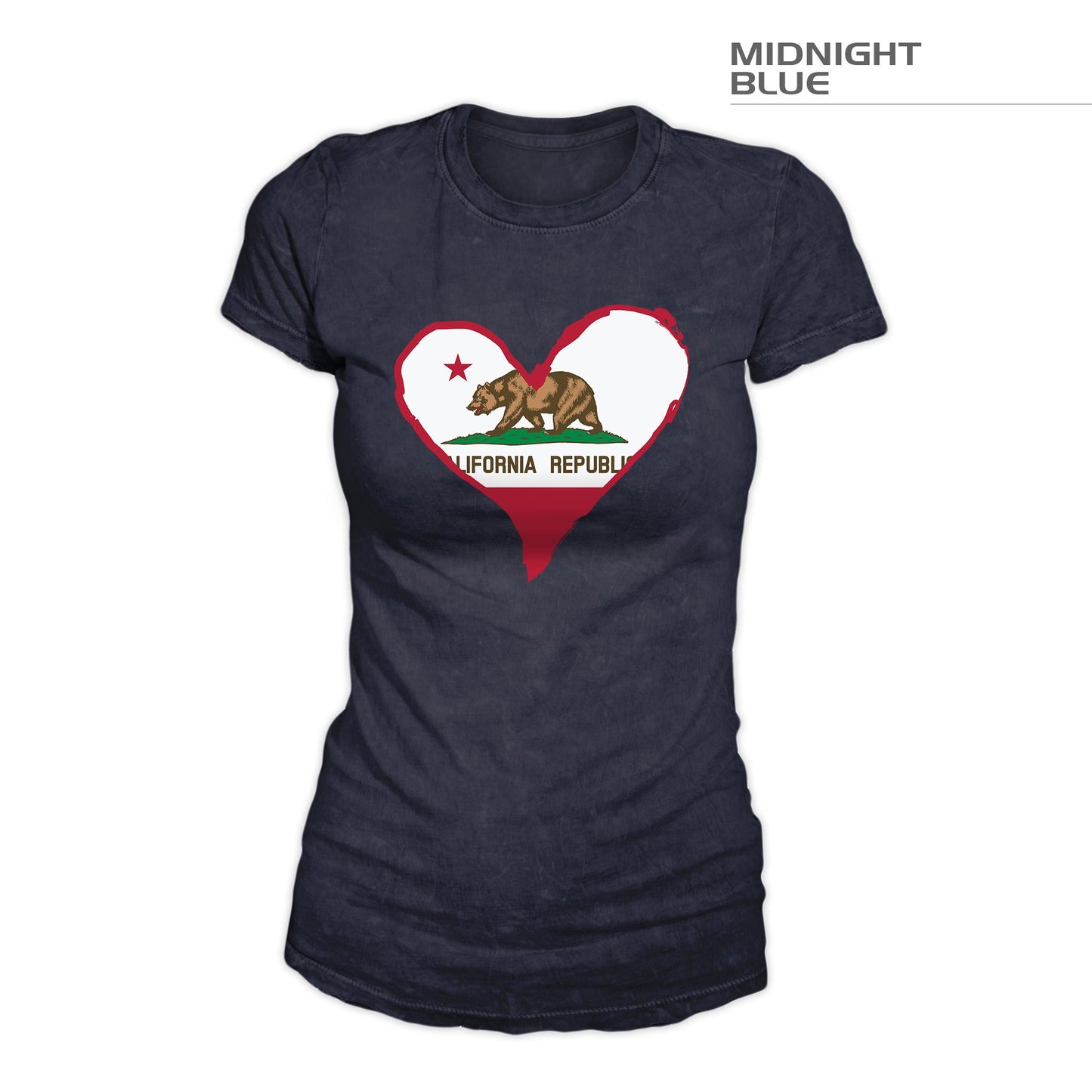 California Flag Heart Shirt – Midnight Blue