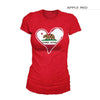 California Flag Heart Shirt – Red