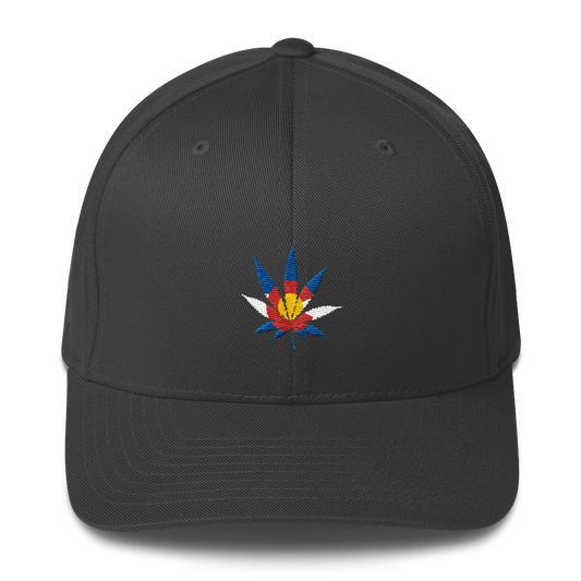 Colorado Flag Marijuana Leaf Hat Asphalt