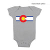 Fearless State Colorado Flag Onesie Heather Gray