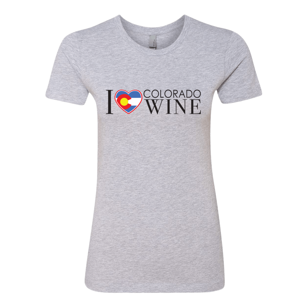 I Love Colorado Wine Shirt — Heather Gray