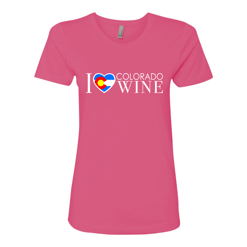 I Love Colorado Wine Shirt — Pink
