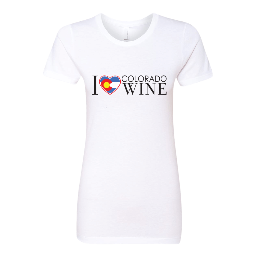 I Love Colorado Wine Shirt — White
