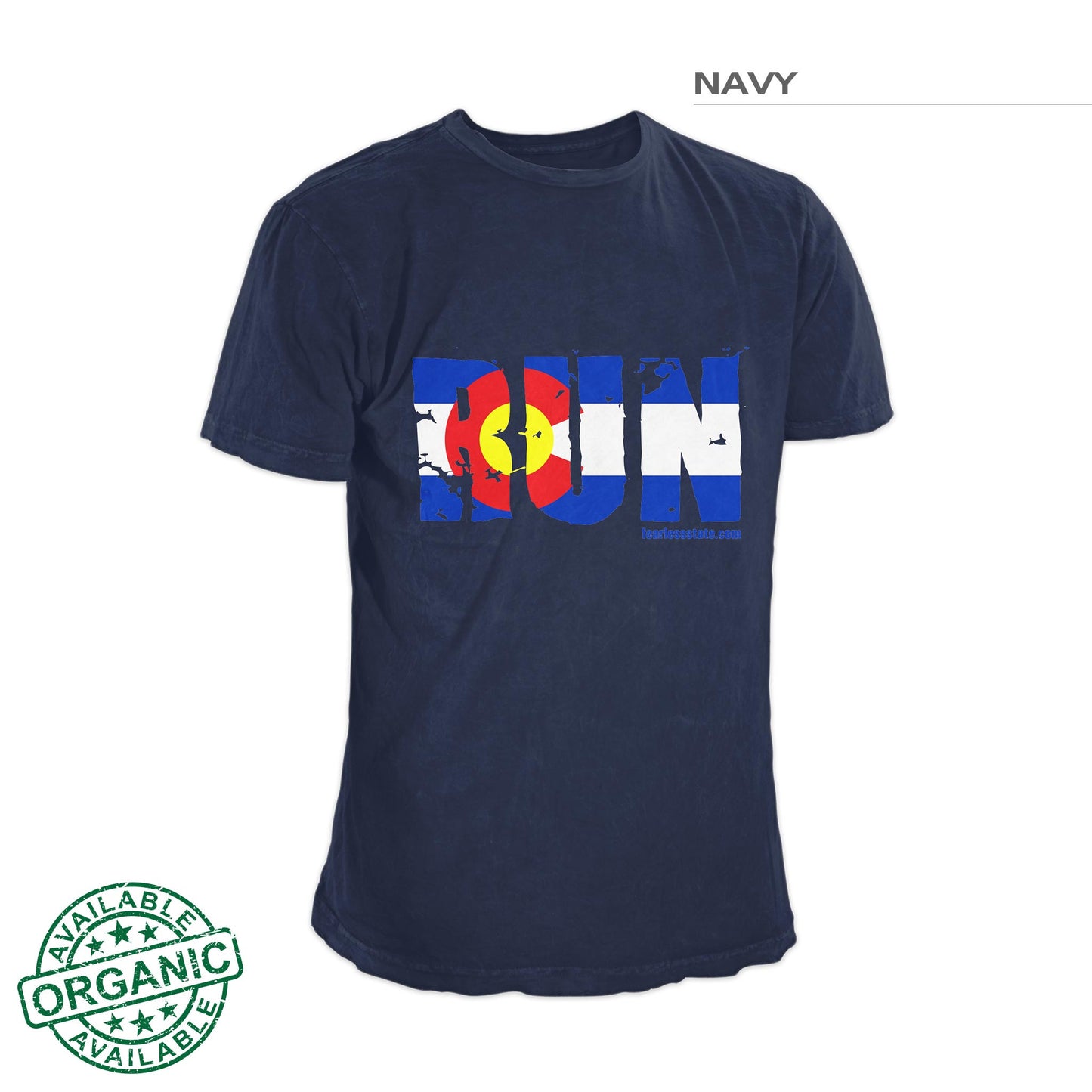 Colorado Flag Run Shirt – Navy Blue