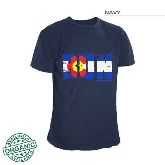 Colorado Flag Run Shirt – Navy Blue