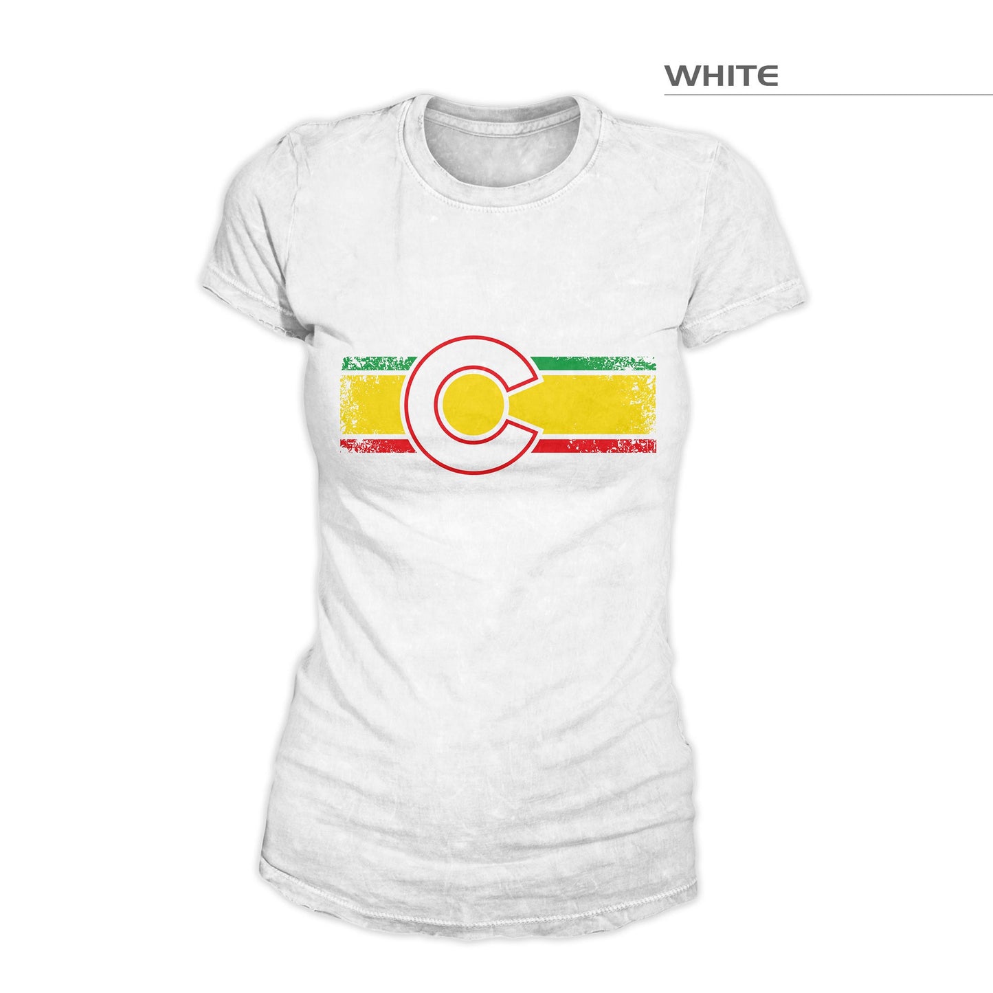 Women's Colorado Flag Reggae Shirt – White