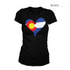 Colorado Flag Heart Shirt Black