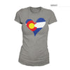 Colorado Flag Heart Shirt Gray