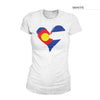 Colorado Flag Heart Shirt White