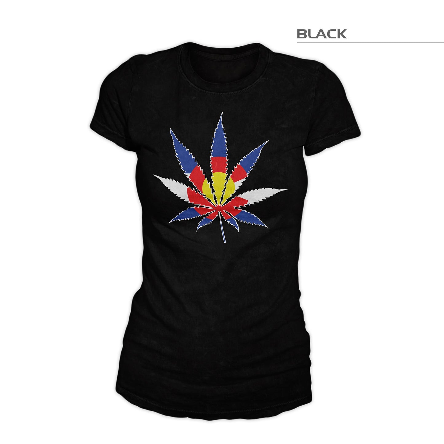 Women's Colorado Flag Weed Shirt – Black