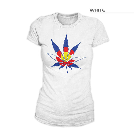 Women's Colorado Flag Weed Shirt – White