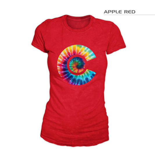 Women's Colorado Flag Tie Dye Shirt – Apple Red
