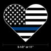 Heart Shaped Blue Line Flag Decal