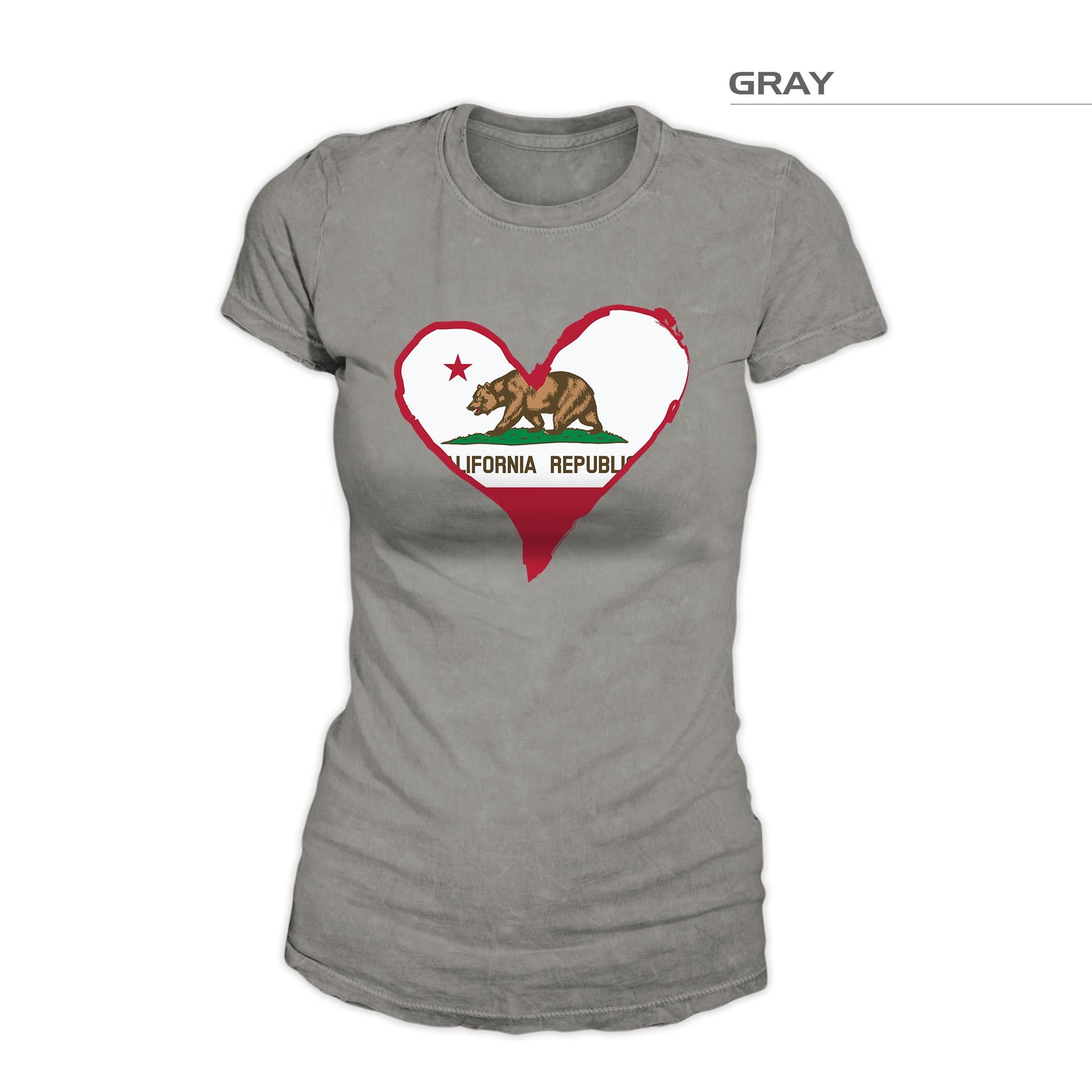 California Flag Heart Shirt – Gray