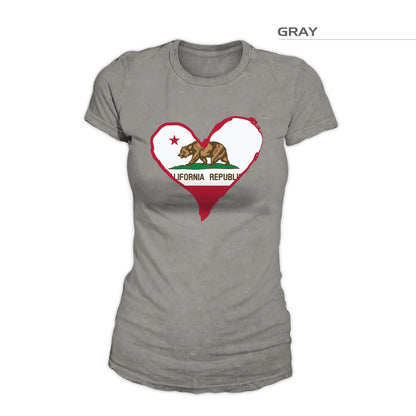 California Flag Heart Shirt – Gray