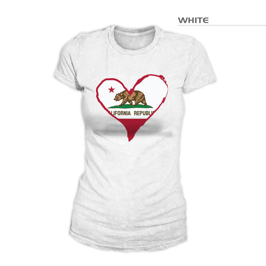 California Flag Heart Shirt – White