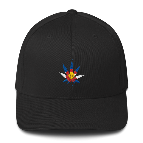 Colorado Flag Marijuana Leaf Flexfit Hat