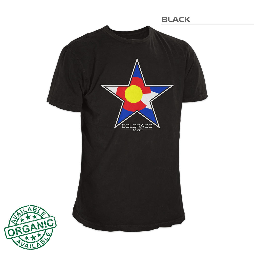 Colorado Flag Star T-Shirt – Black