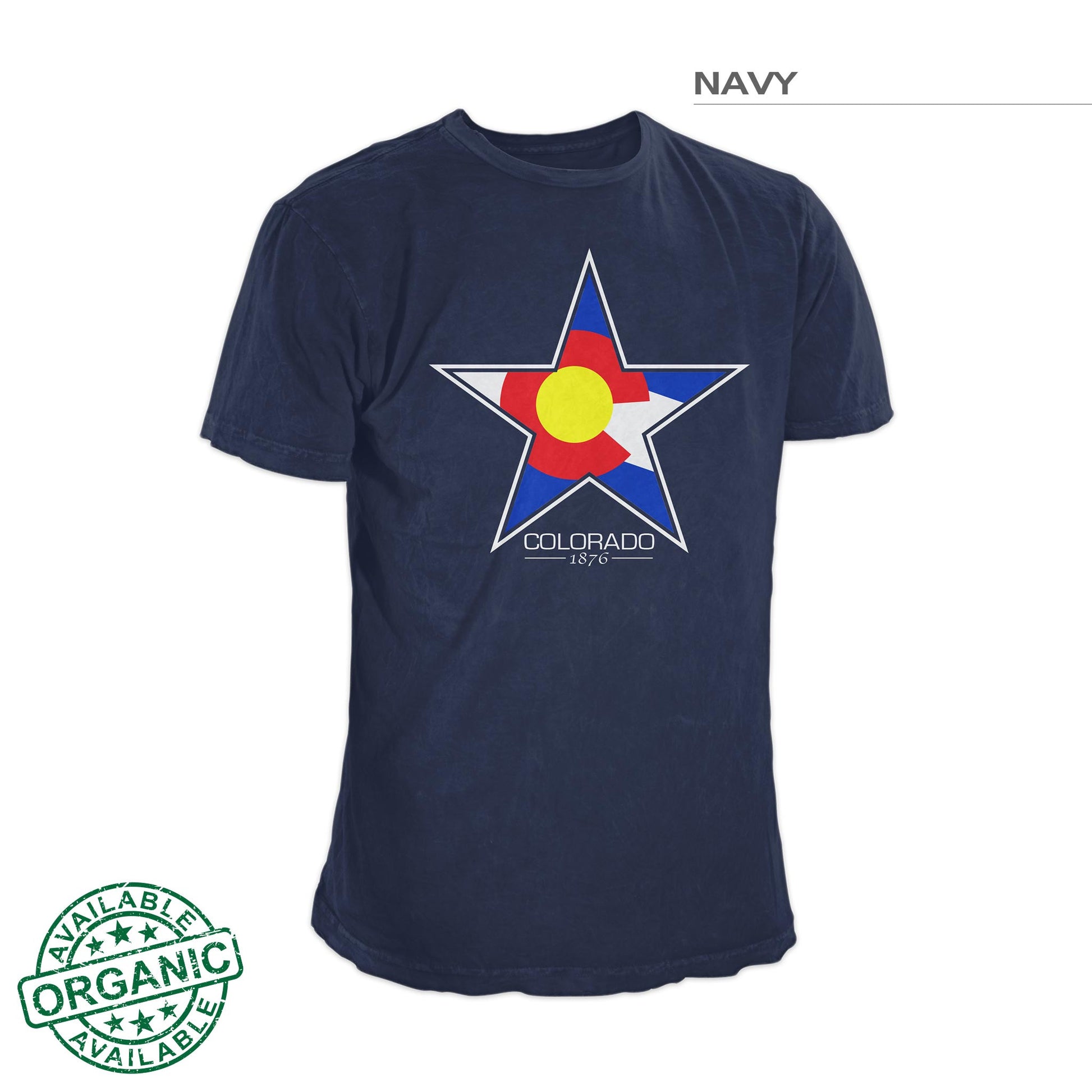 Colorado Flag Star T-Shirt – Navy Blue