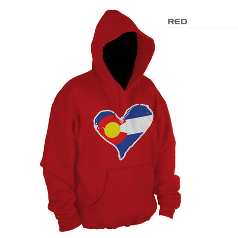 Colorado Flag Heart Hoodie Sweatshirt