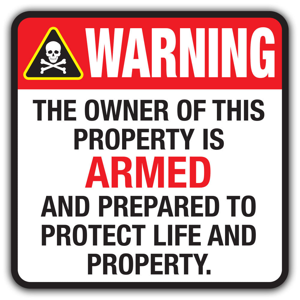Armed Warning Window Sticker