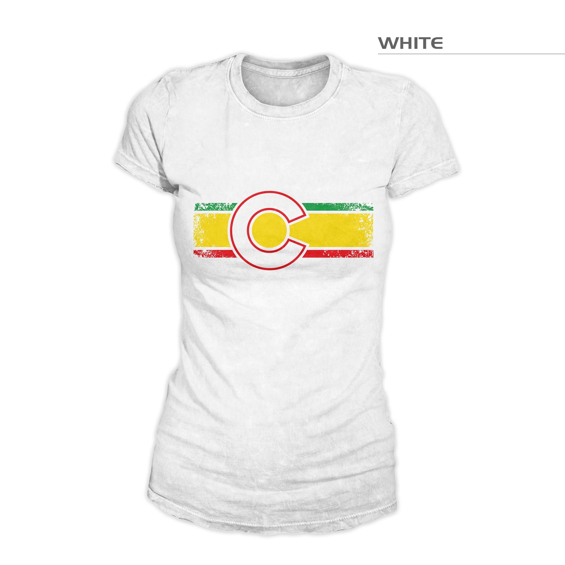 Women's Colorado Flag Reggae Shirt – White