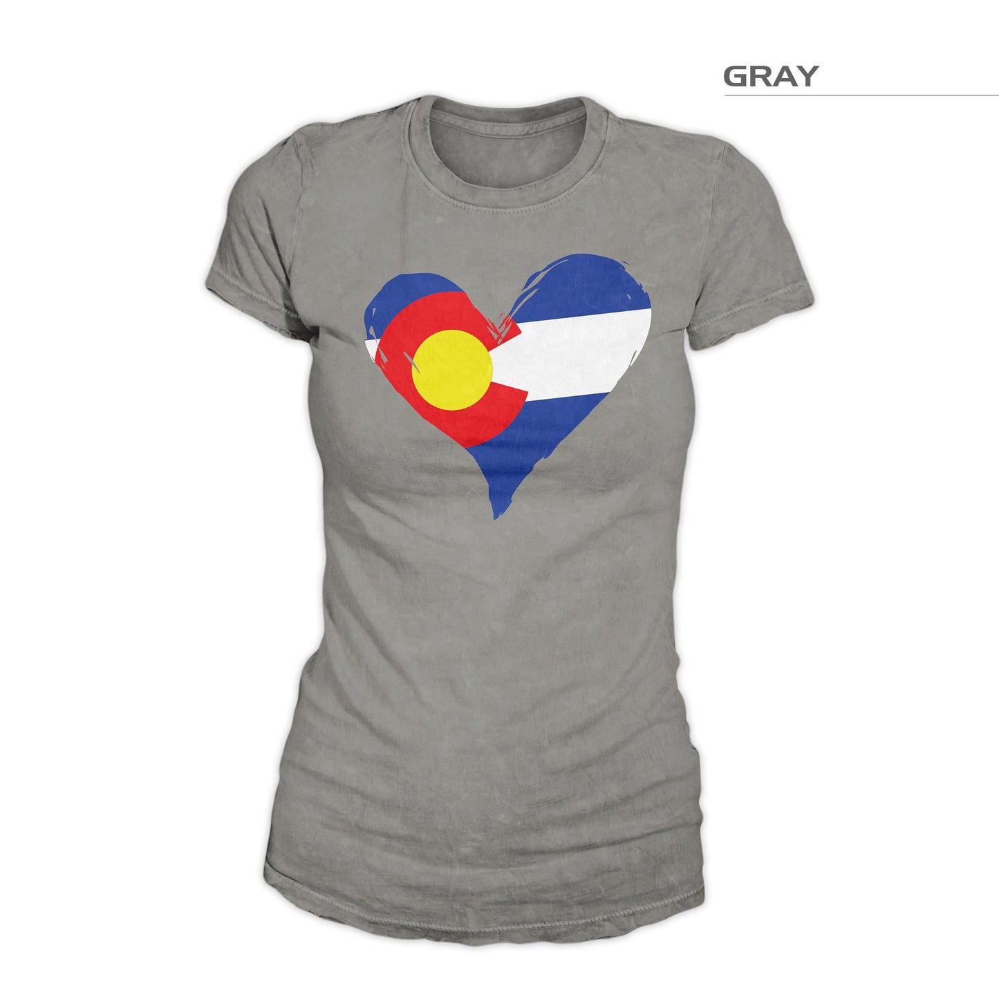 Colorado Flag Heart Shirt Gray