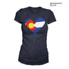 Colorado Flag Heart Shirt Midnight Blue