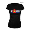Women's Colorado Flag Shirt – Heartbeat – Black