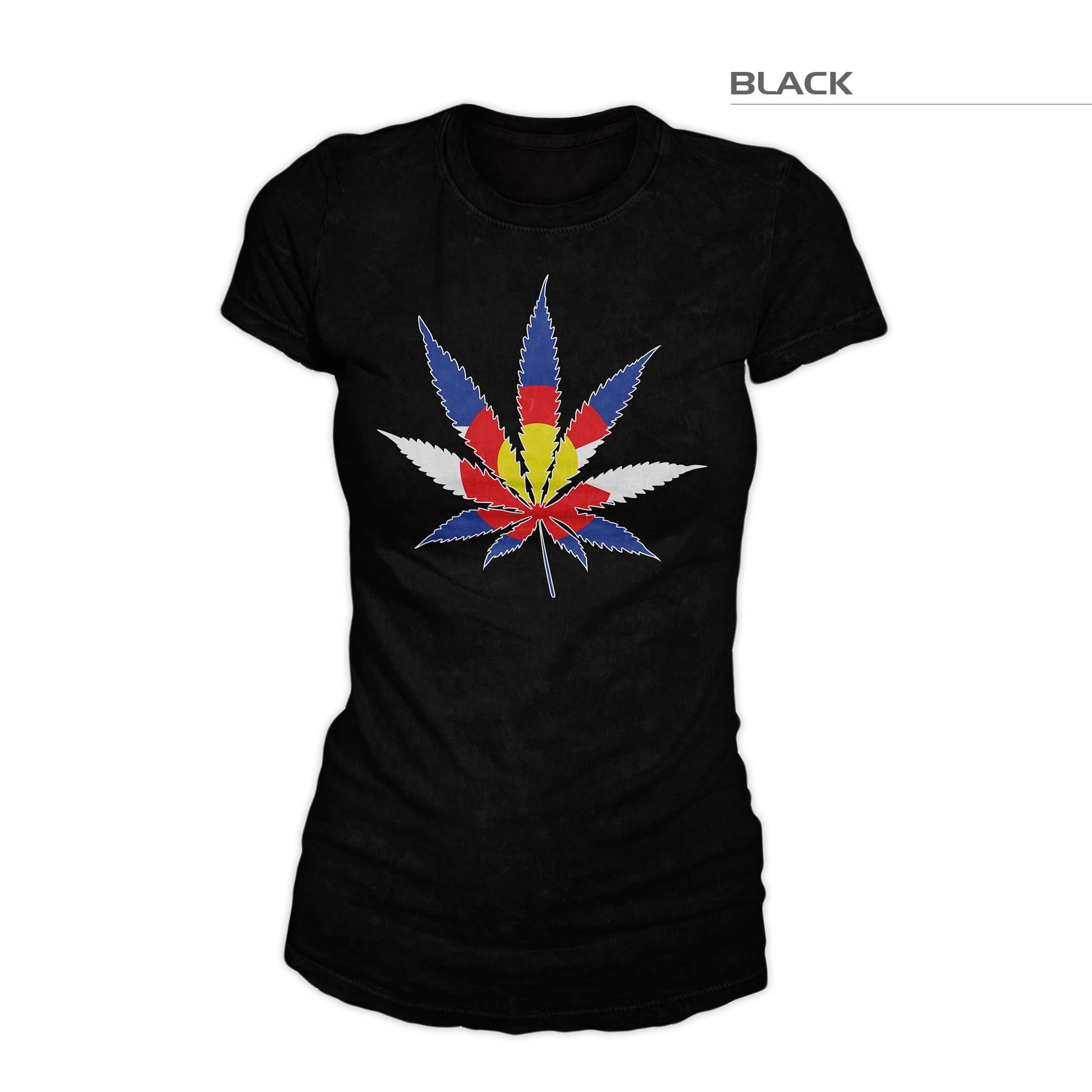 Women's Colorado Flag Weed Shirt – Black