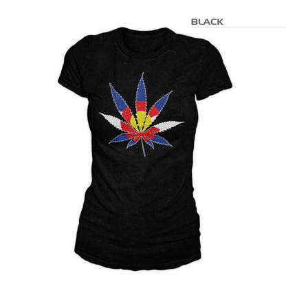Women's Colorado Flag Weed Shirt – Black
