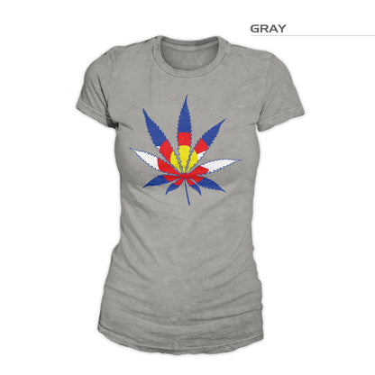 Women's Colorado Flag Weed Shirt – Gray