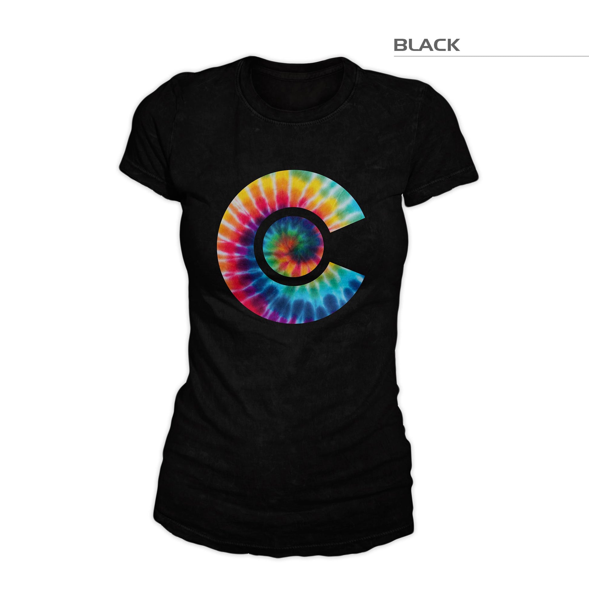 Women's Colorado Flag Tie Dye Shirt – Black