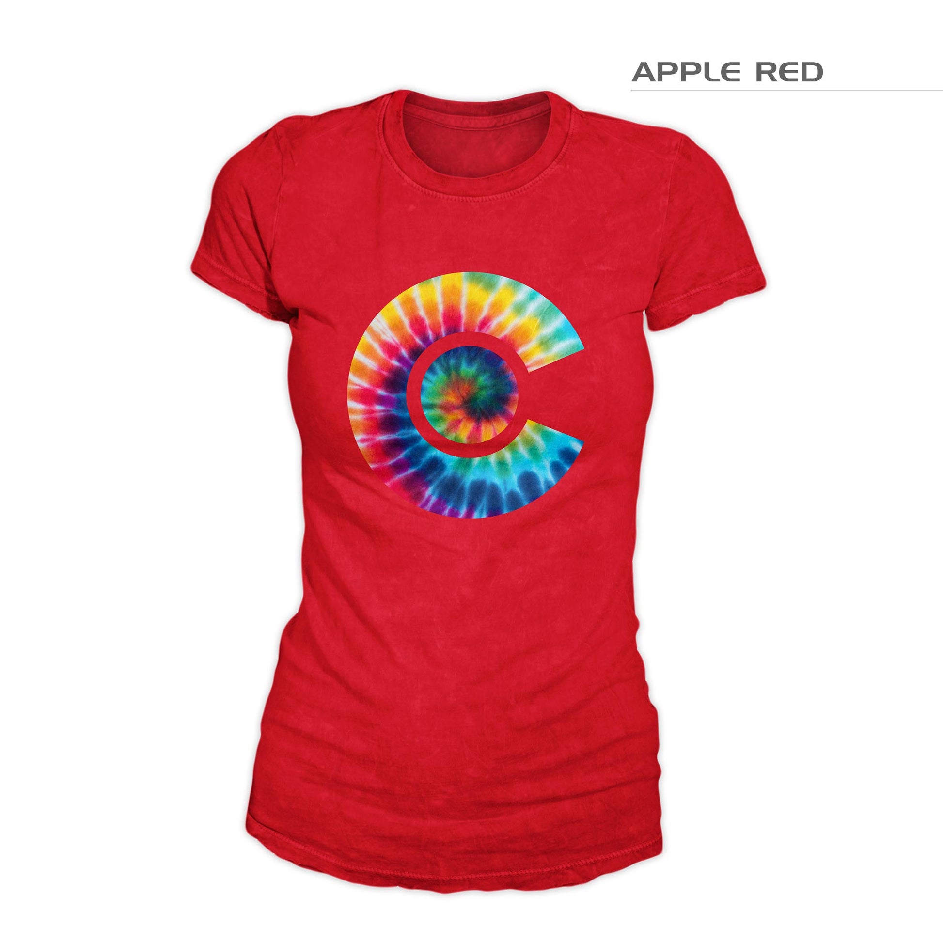 Women's Colorado Flag Tie Dye Shirt – Apple Red