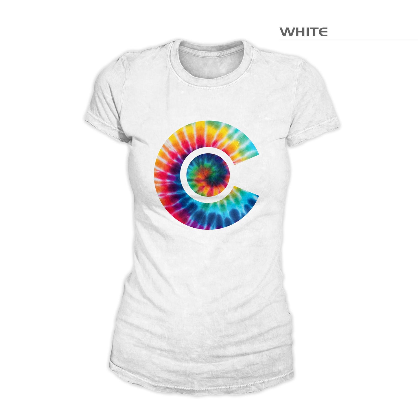 Women's Colorado Flag Tie Dye Shirt – White
